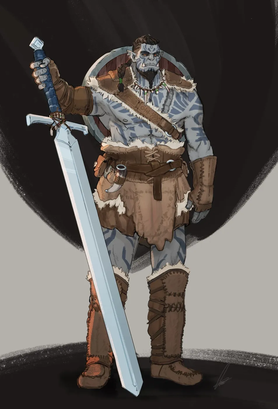 Guerreiro com espada, arte final do Leeo